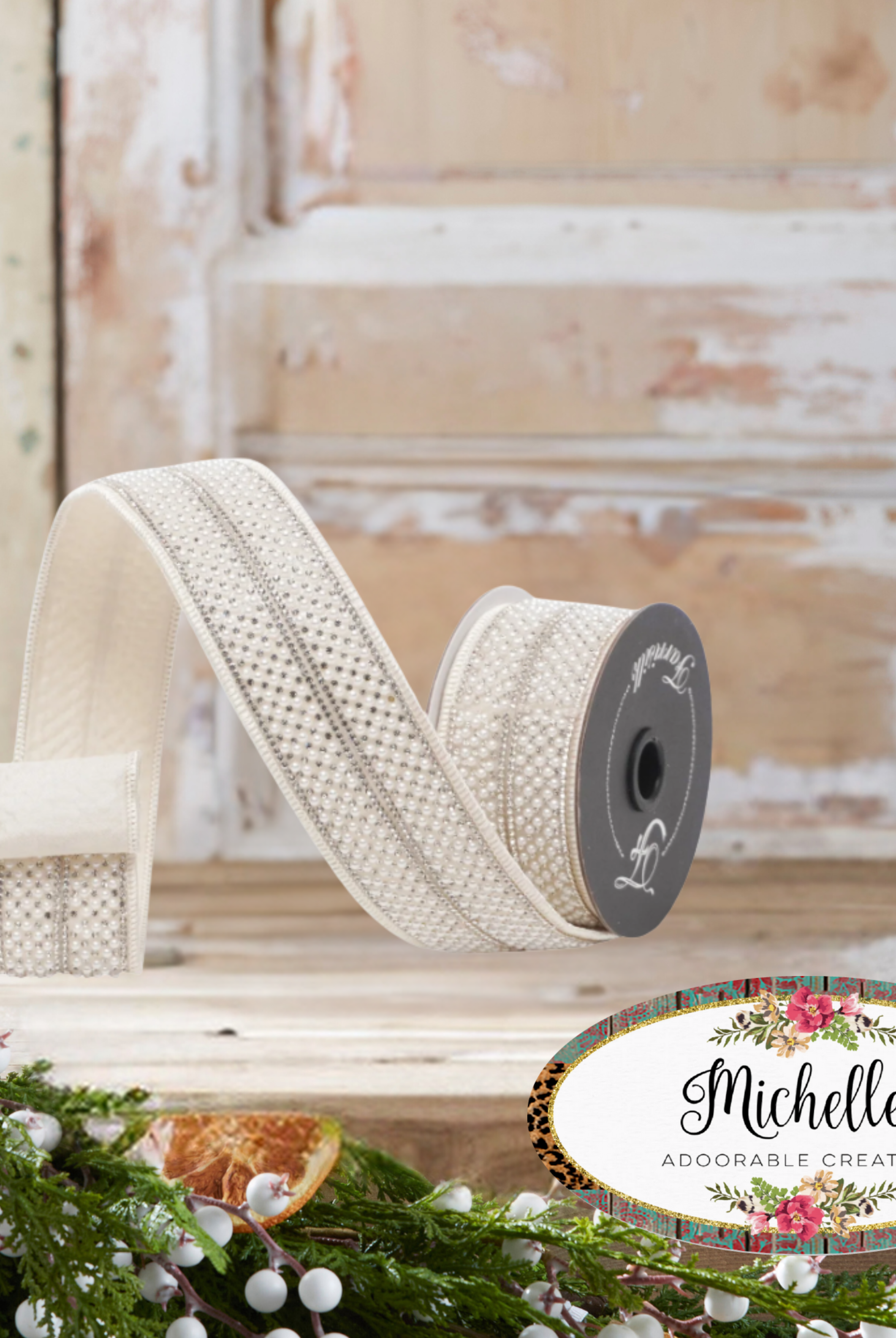 Shop For 1.75" Audrey Pearls Ribbon: Ivory (3 Yards)