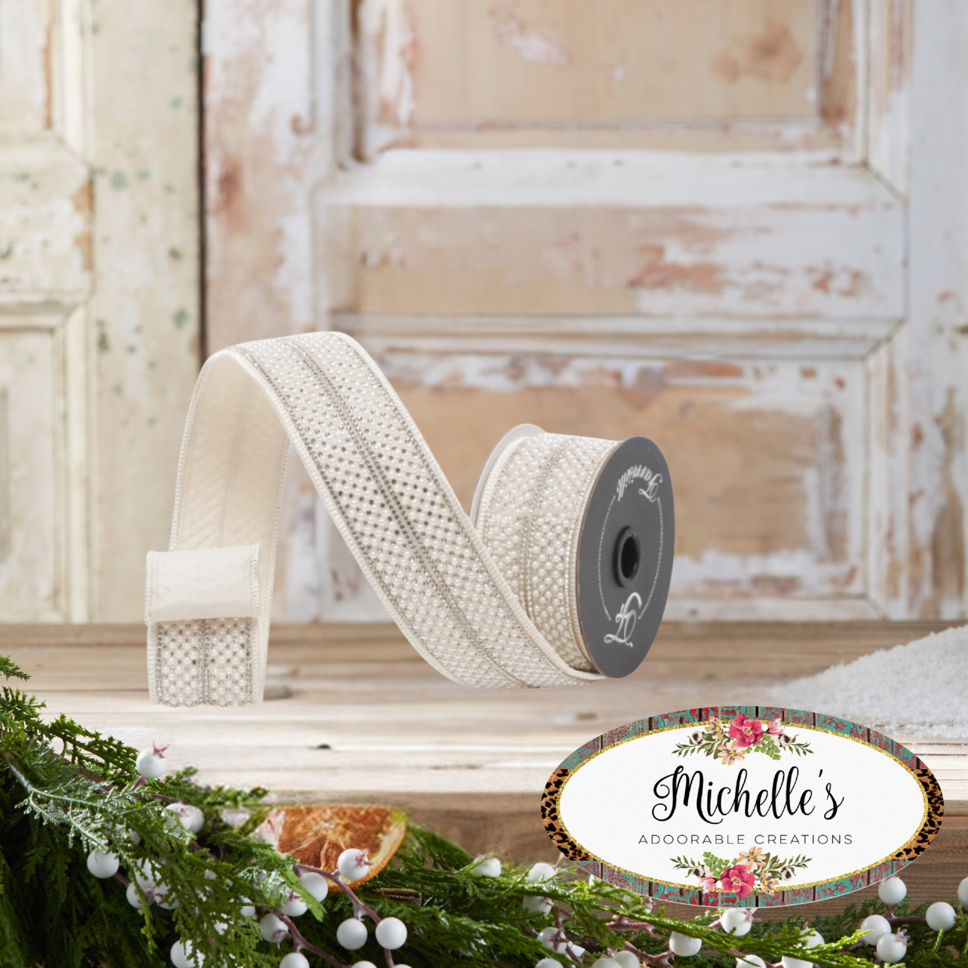 Shop For 1.75" Audrey Pearls Ribbon: Ivory (3 Yards)