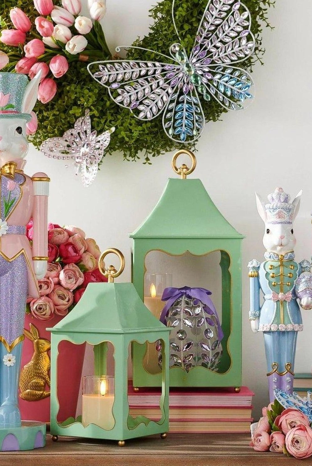 17.5" Frosted Easter Bunny Nutcracker