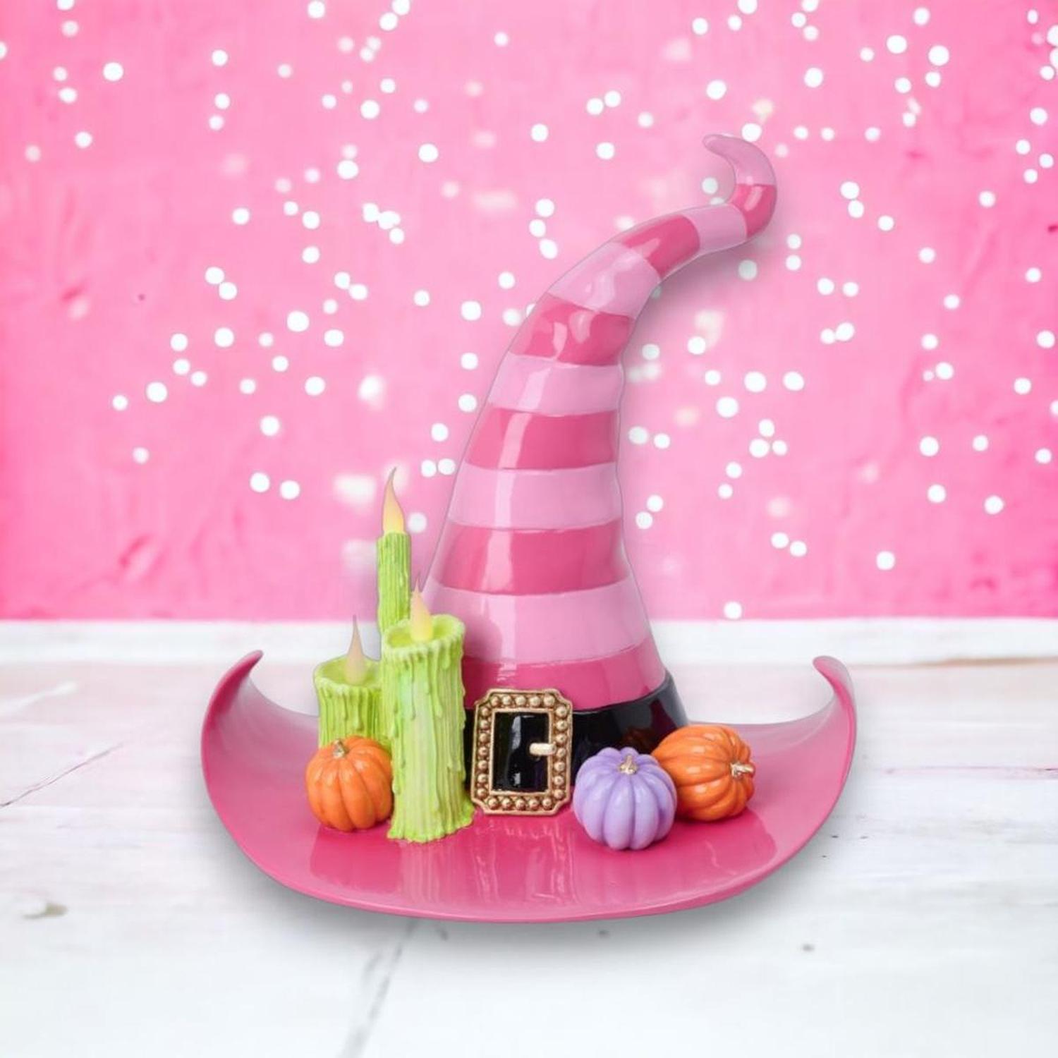 17in Pink Witch Hat w/LED