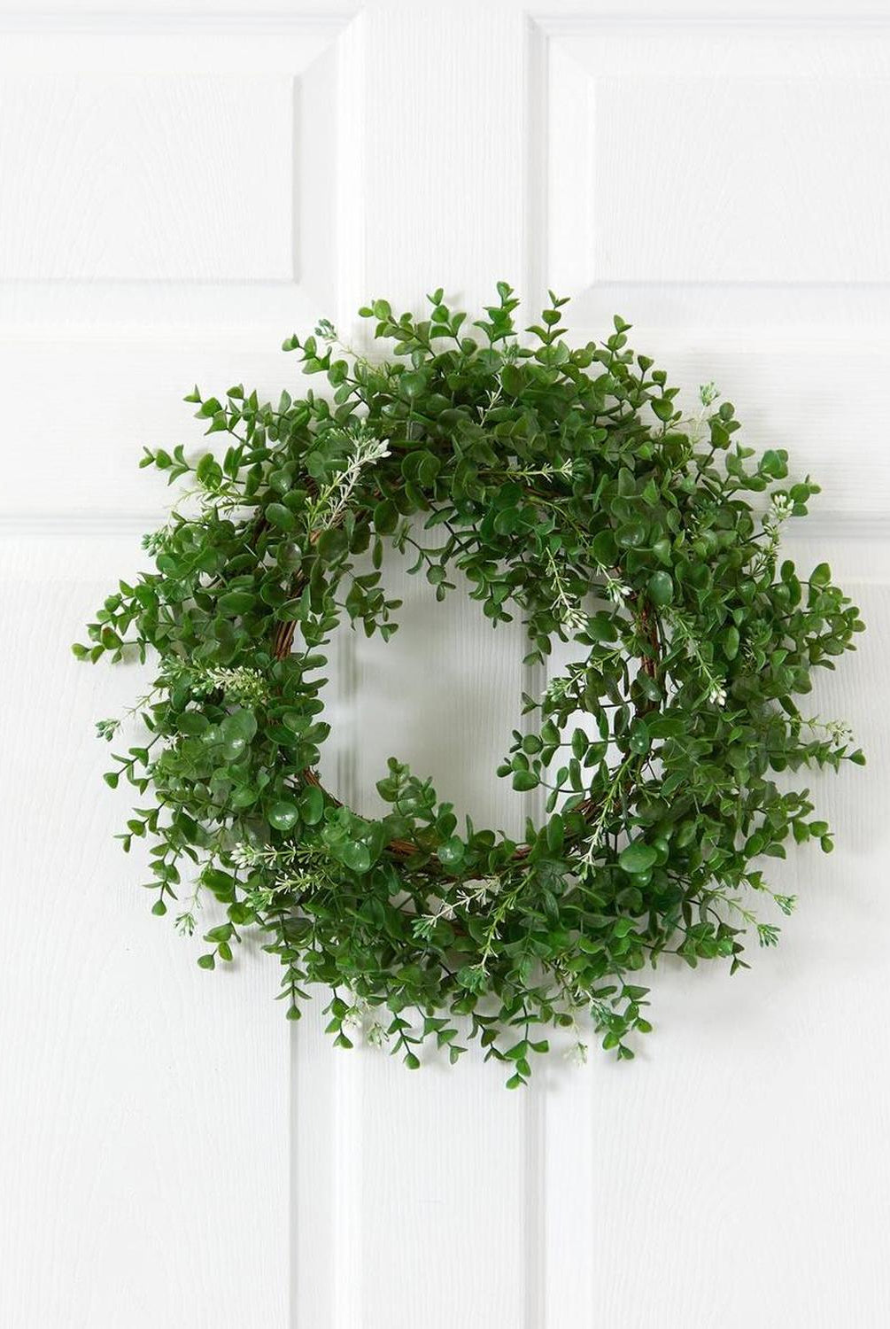 18” Eucalyptus Double Ring Wreath w/Twig Base