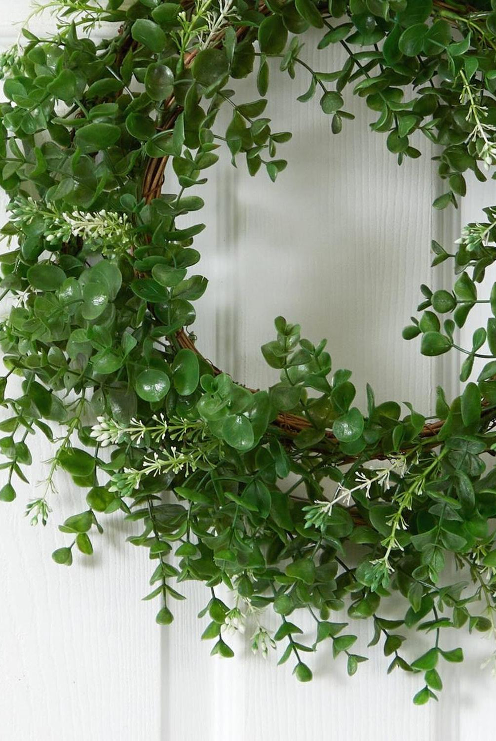 18” Eucalyptus Double Ring Wreath w/Twig Base