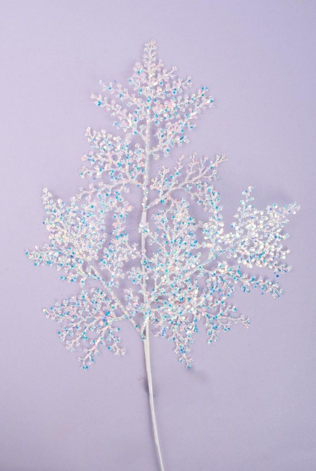 Shop For 18" Glitter Metallic Fern Spray: Iridescent