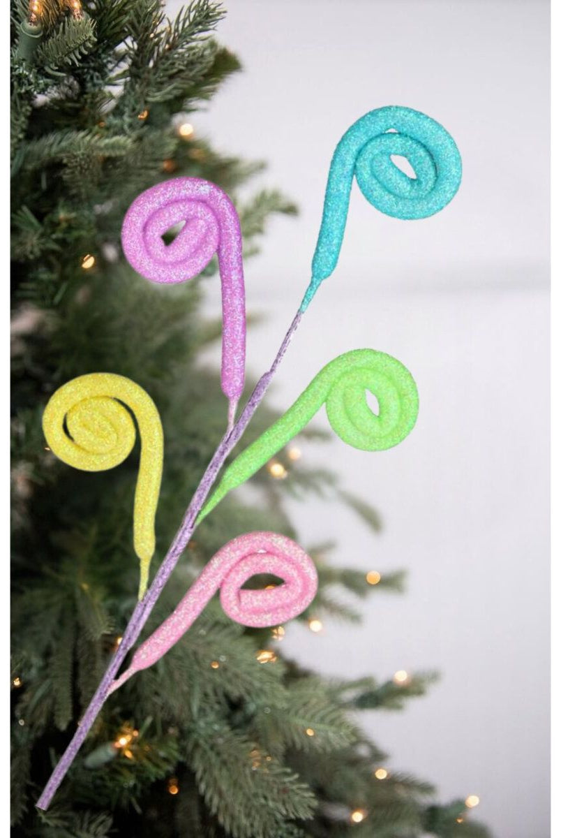 Shop For 18" Glitter Swirl Spray: Pastel