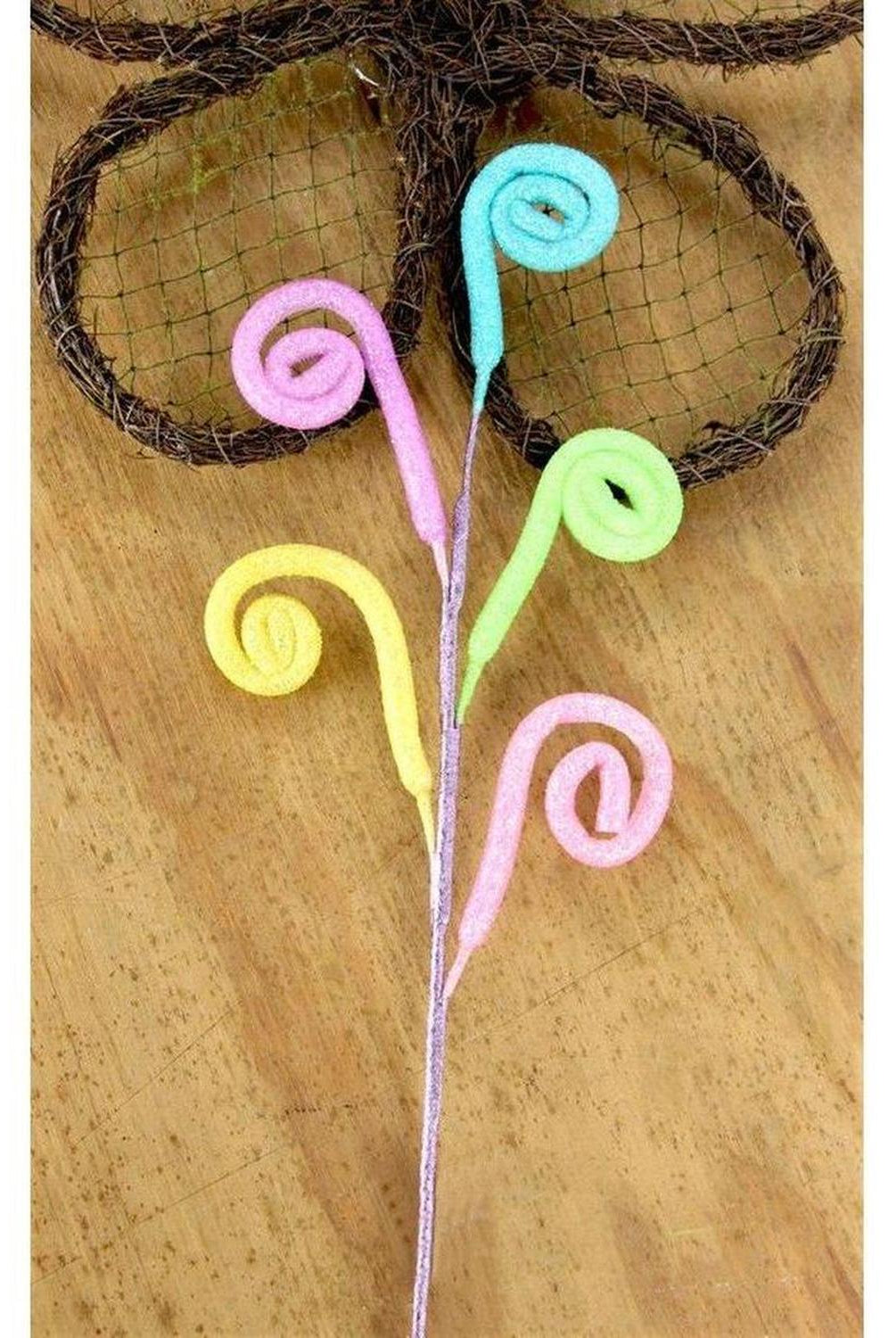 18" Glitter Swirl Spray: Pastel