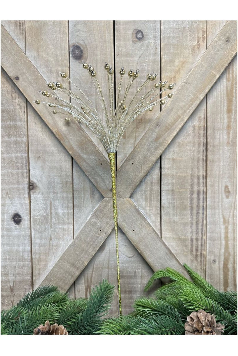 Shop For 18" Heavy Beaded Starburst Spray: Gold