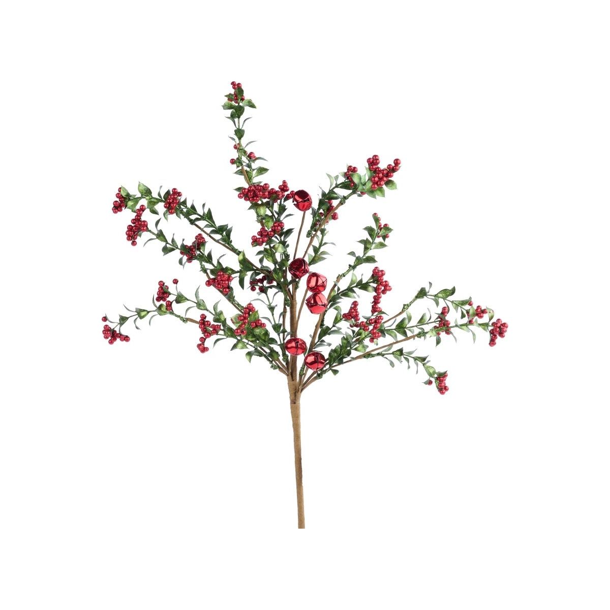 Shop For 18" Jingle Bell Berry Leaf Spray: Red/Green