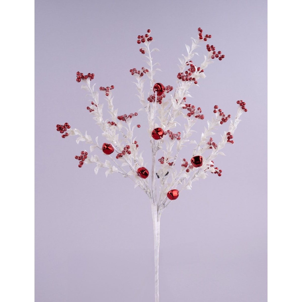 Shop For 18" Jingle Bell Berry Leaf Spray: White/Red