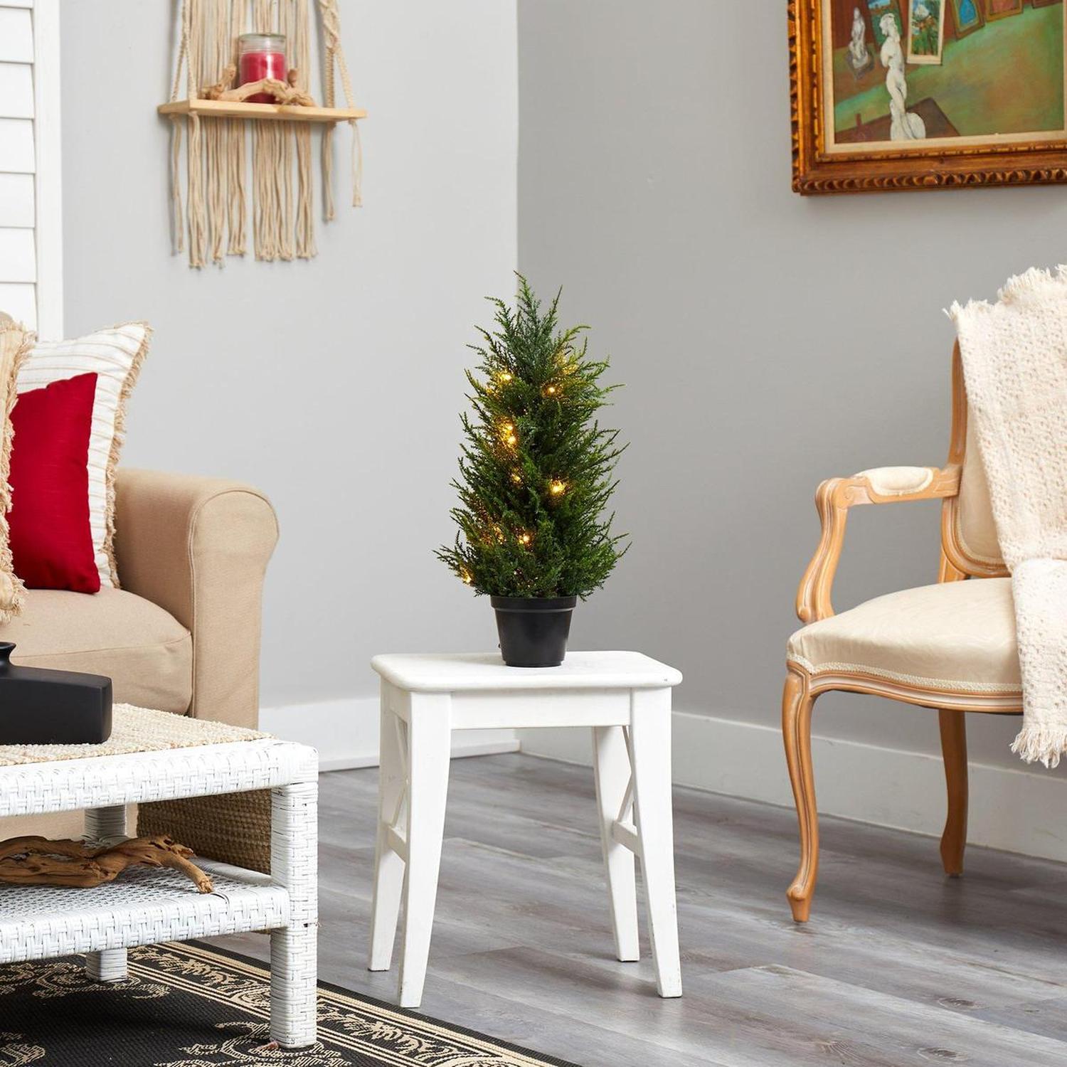 Shop For 18” LED Cedar Artificial Tree