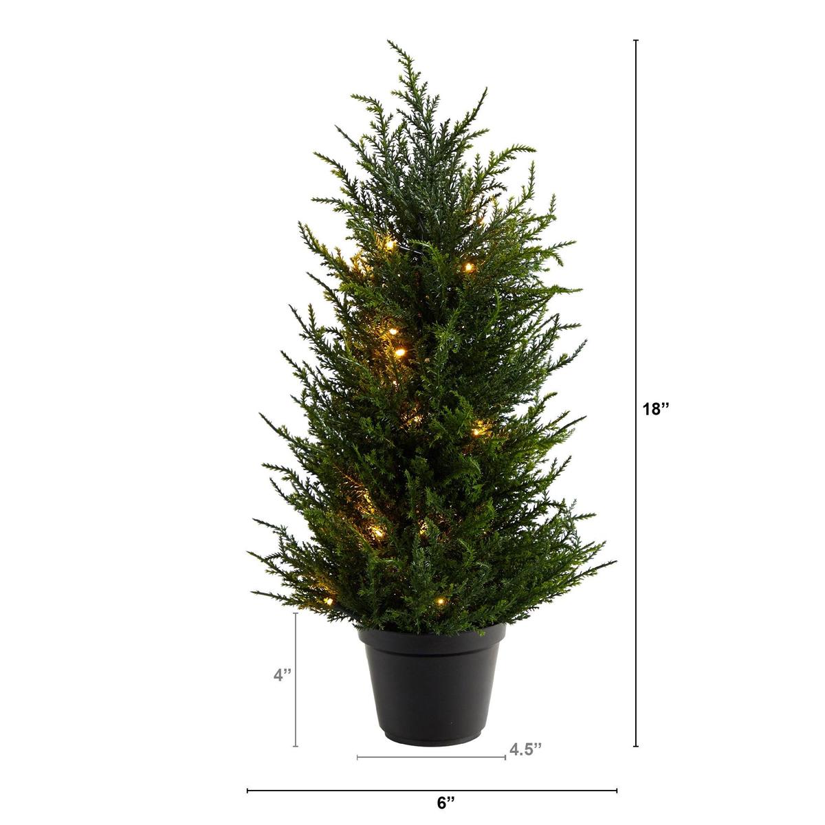 Shop For 18” LED Cedar Artificial Tree