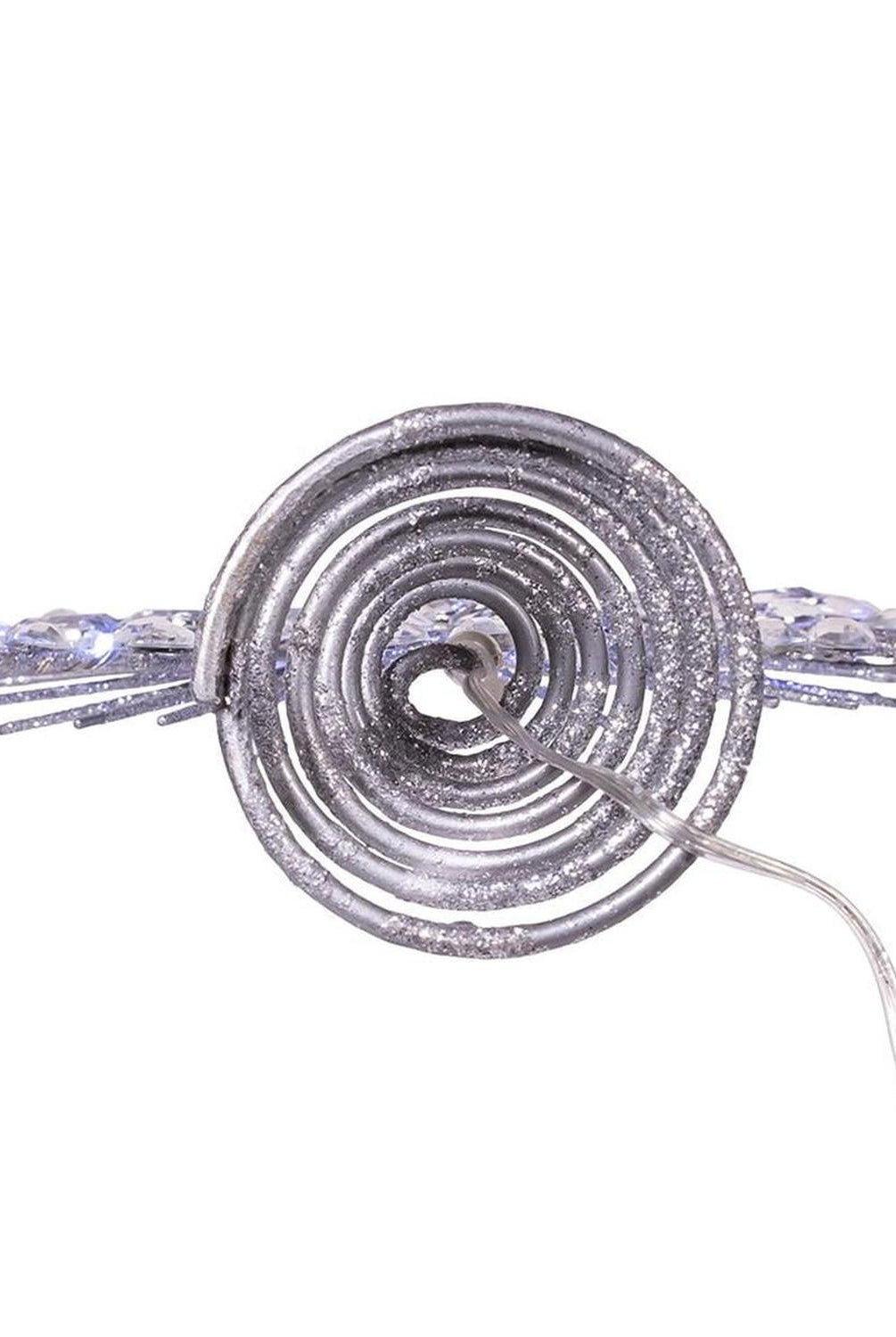 18-Light Cool White LED Silver Glittered Snowflake Tree Topper