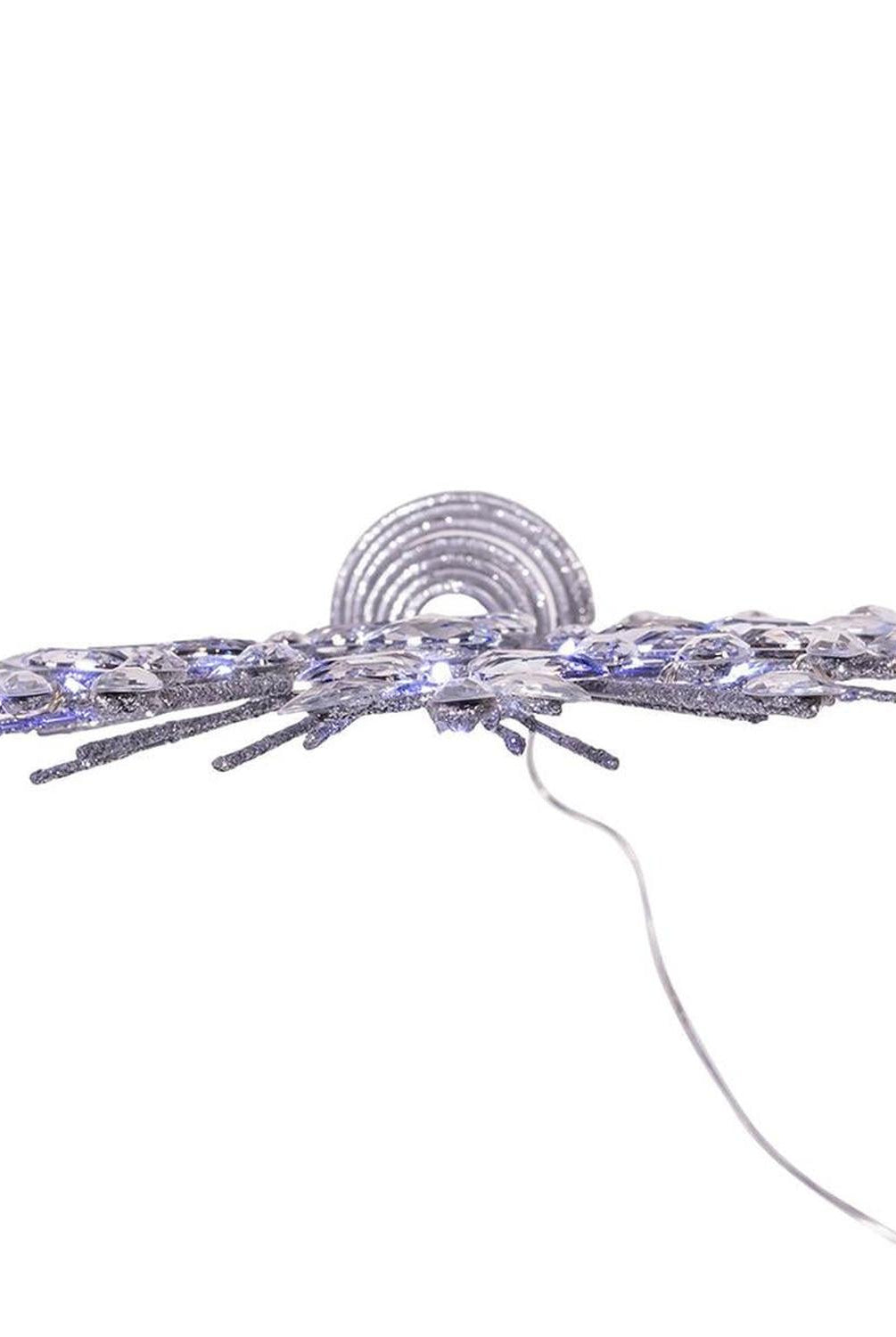 18-Light Cool White LED Silver Glittered Snowflake Tree Topper