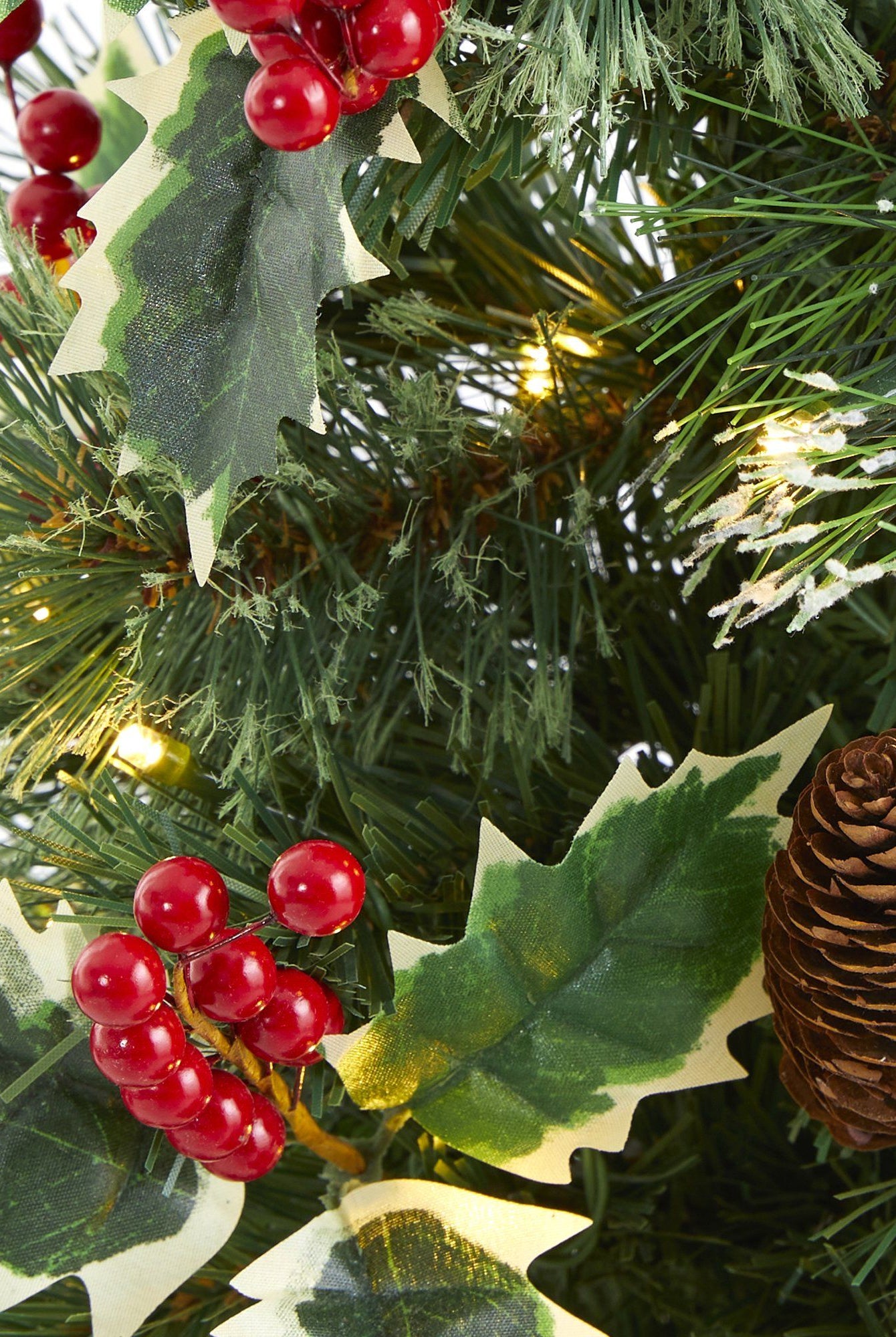 Shop For 18” Mixed Pine Holly Berries Artificial Christmas Tree