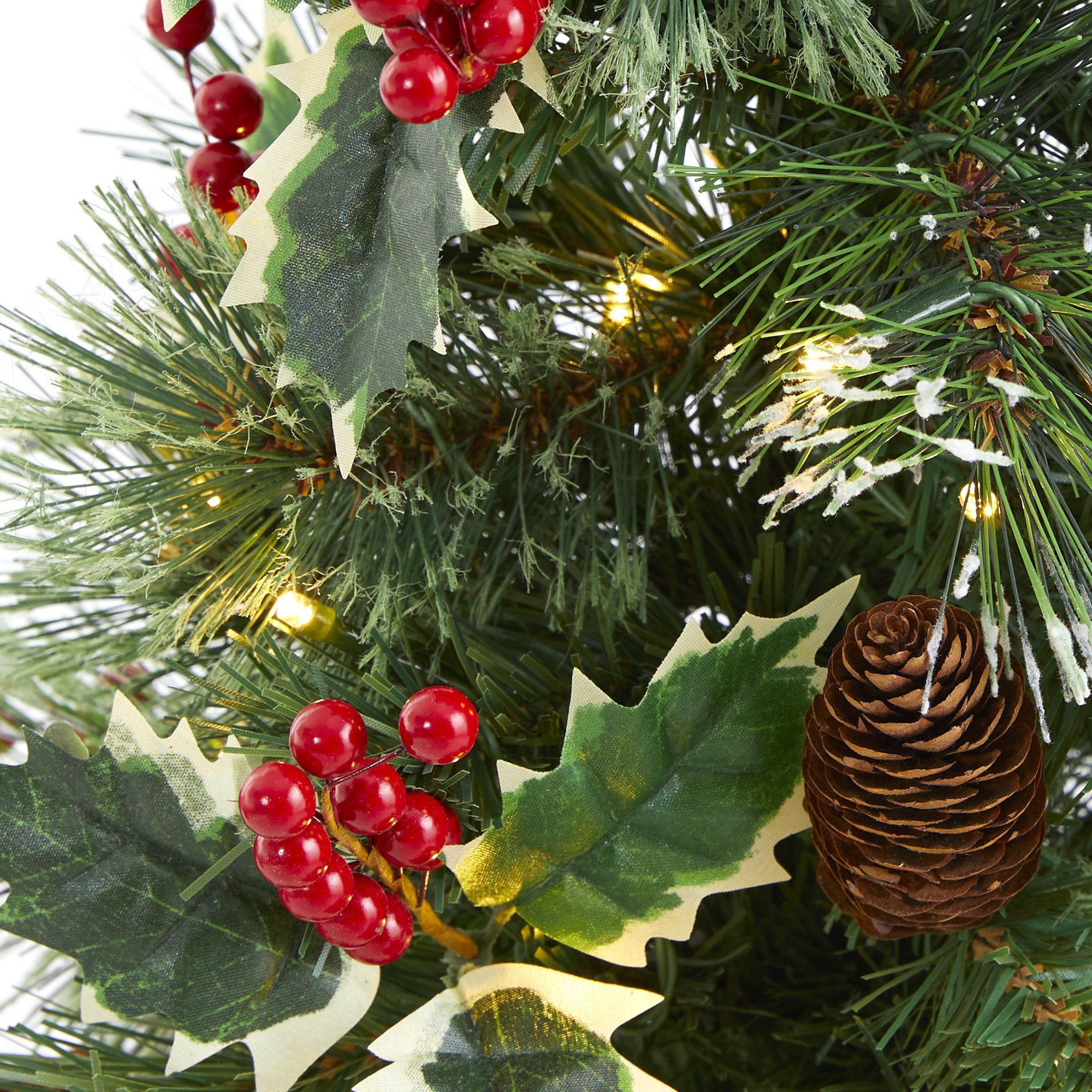 Shop For 18” Mixed Pine Holly Berries Artificial Christmas Tree