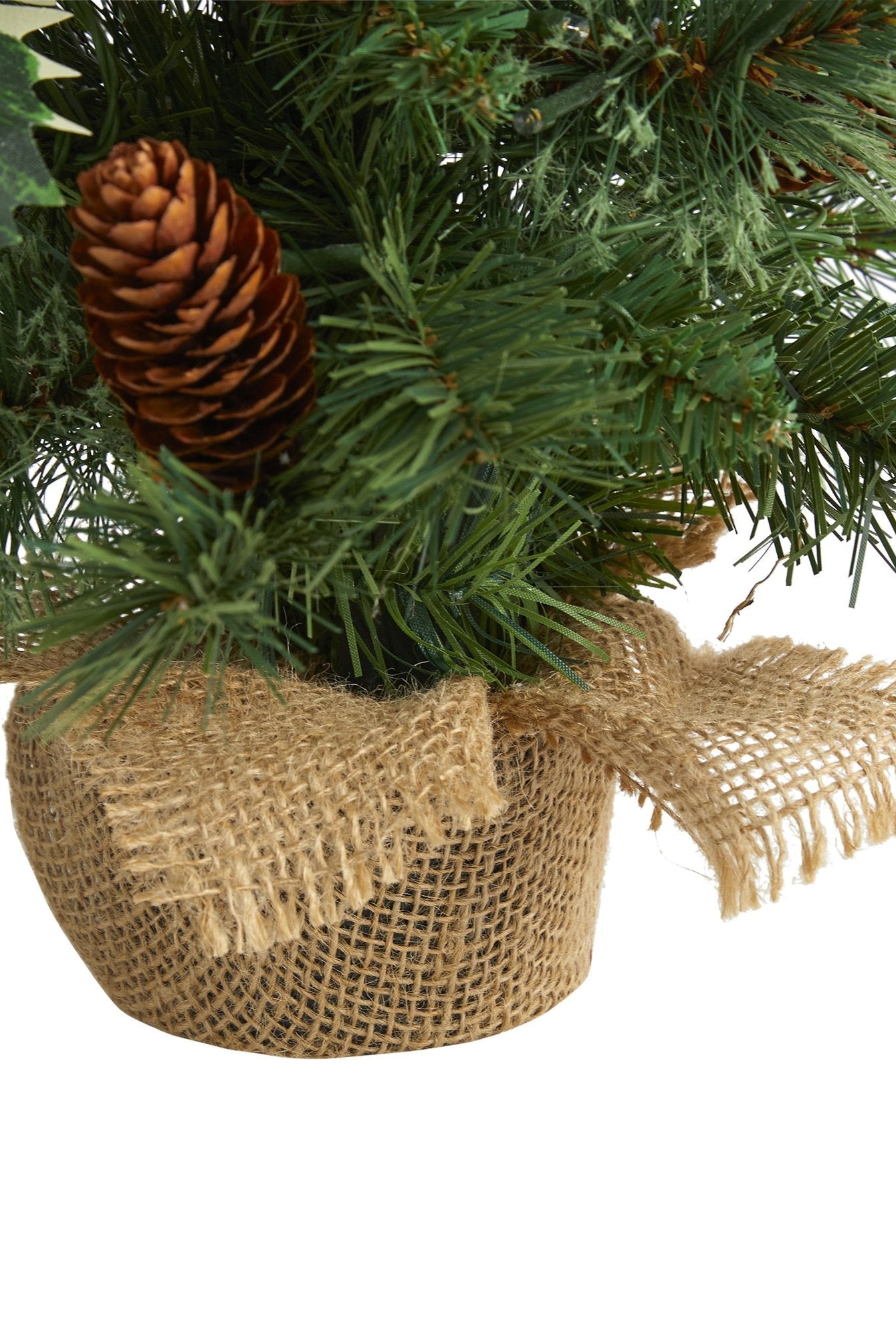 Shop For 18” Mixed Pine Holly Berries Artificial Christmas Tree