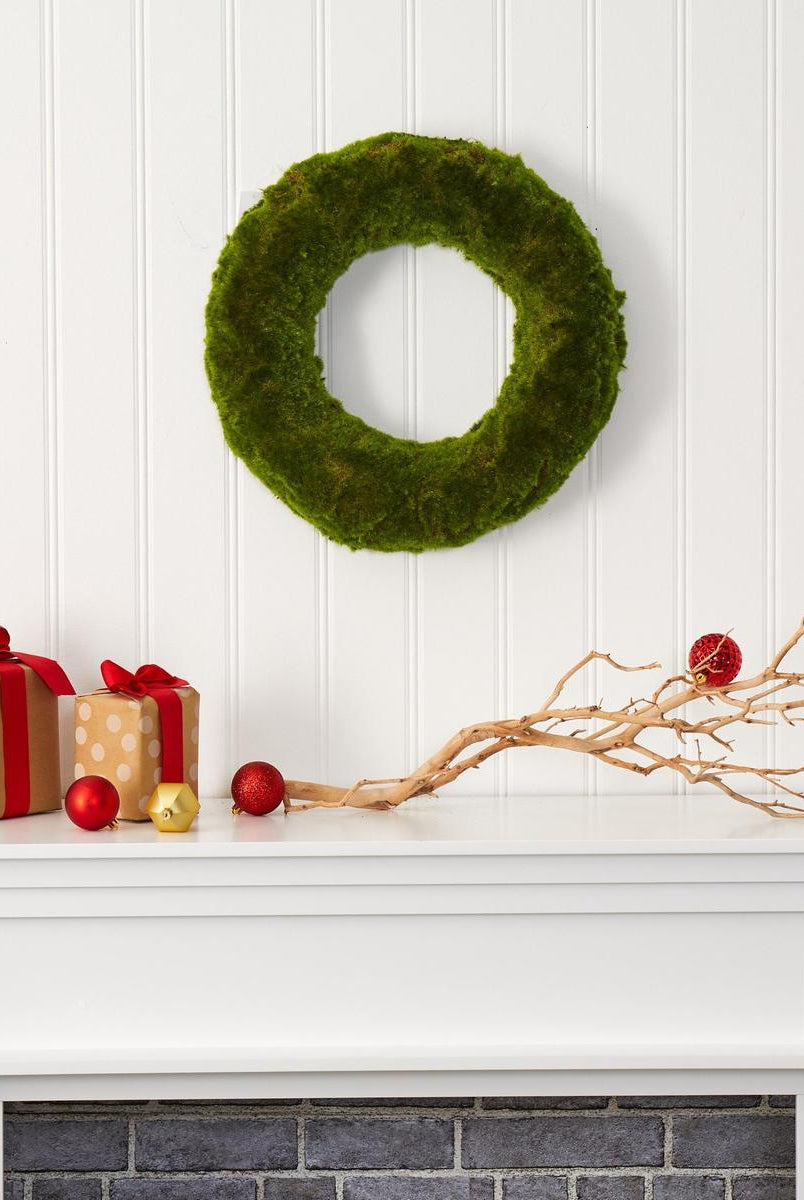 Shop For 18” Moss Artificial Wreath