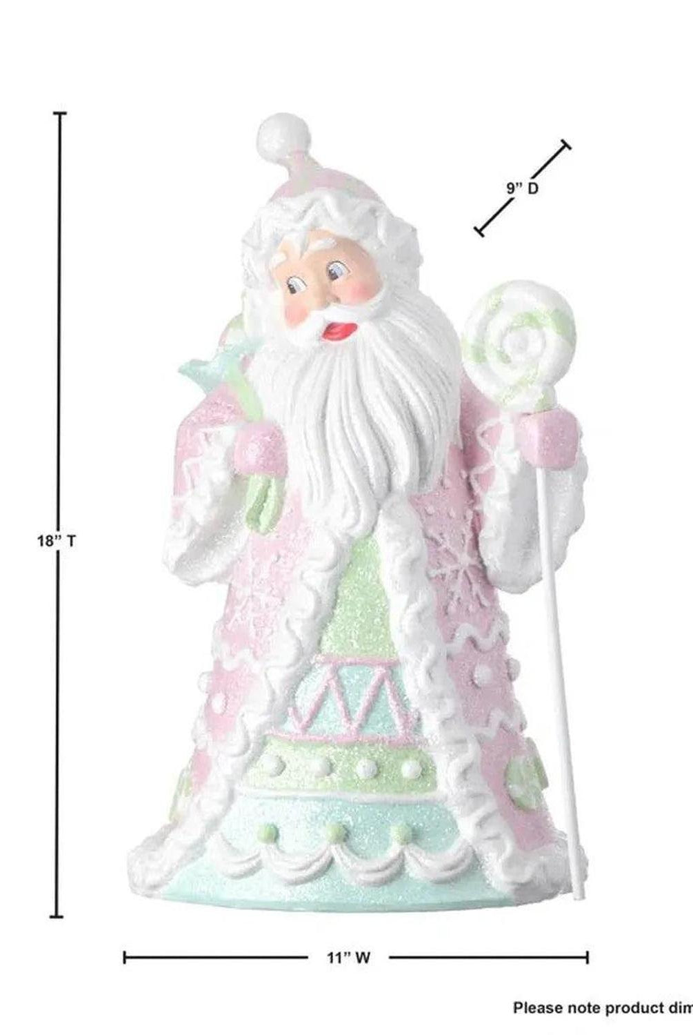 18" Resin Candylicious Santa: Pastel