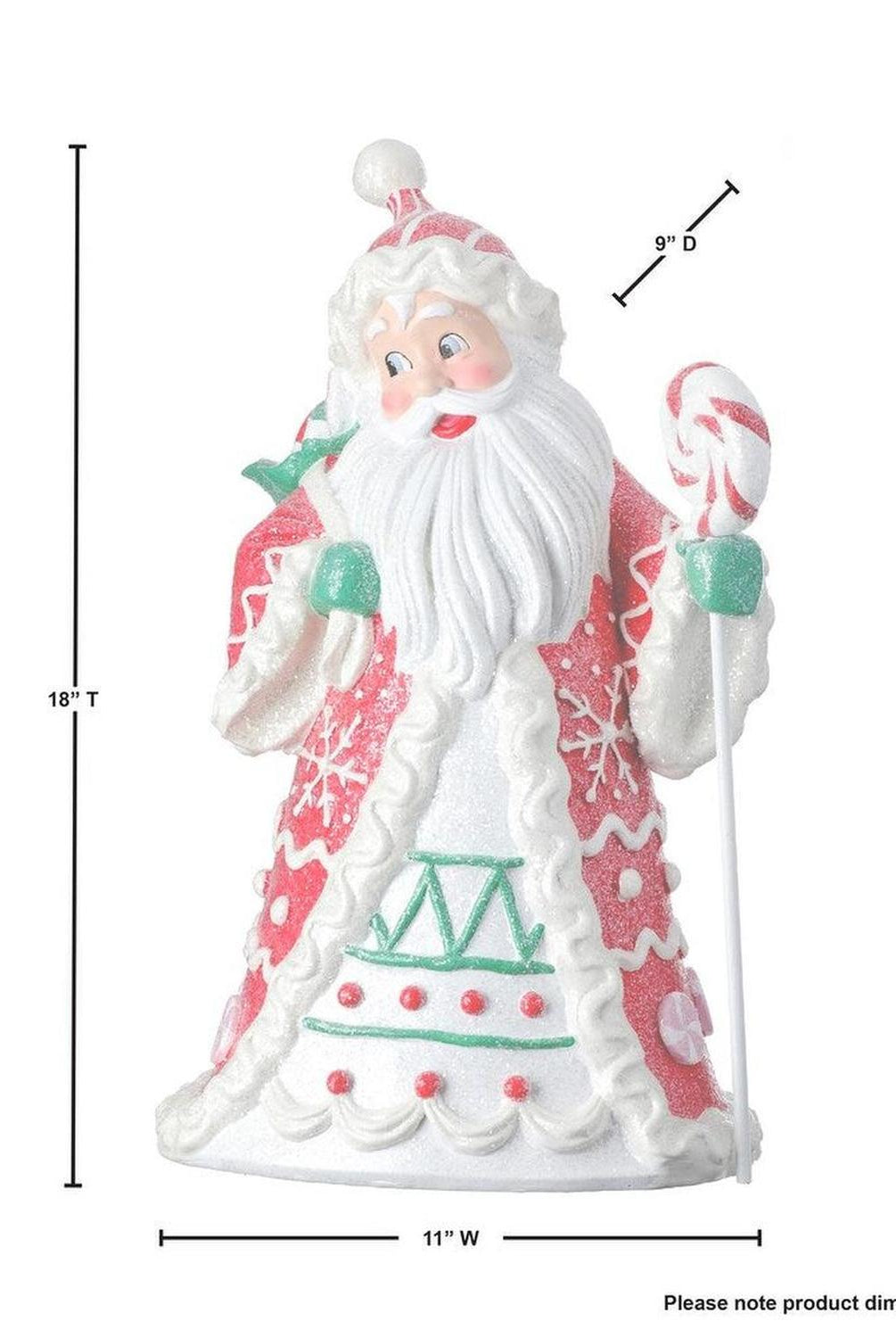 18" Resin Candylicious Santa Red/Green