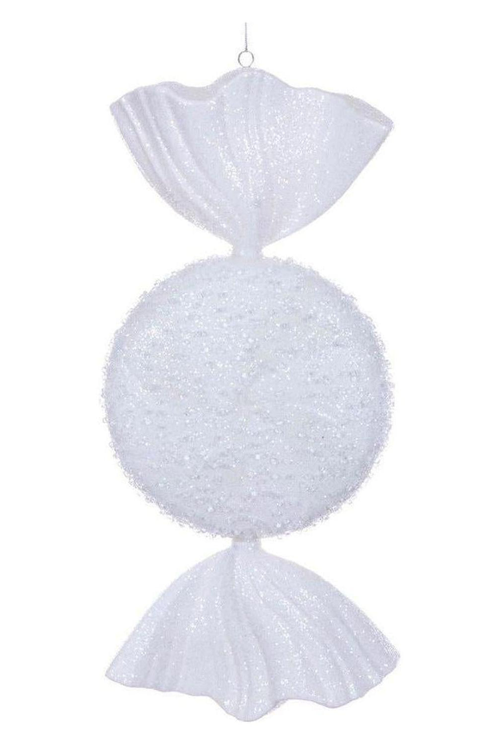 18" White Icy Sugar Candy Ornament