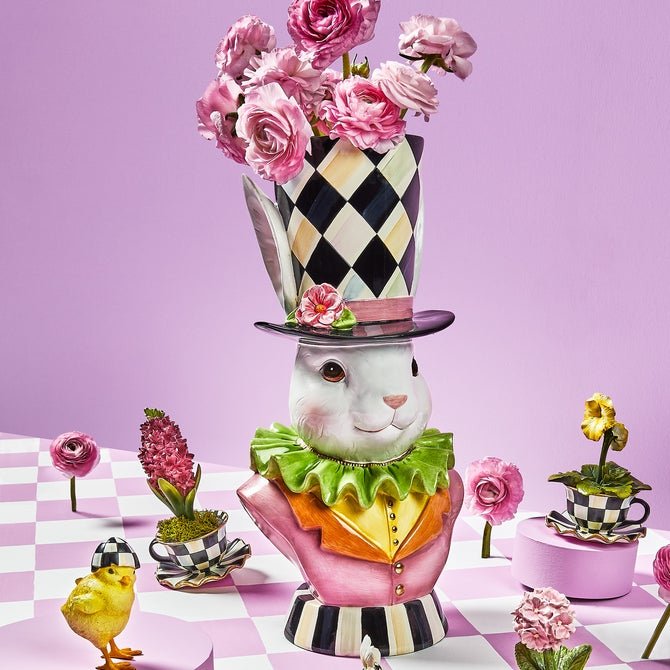 Shop For 18.25" Hatter Bunny Top Hat Flower Pot