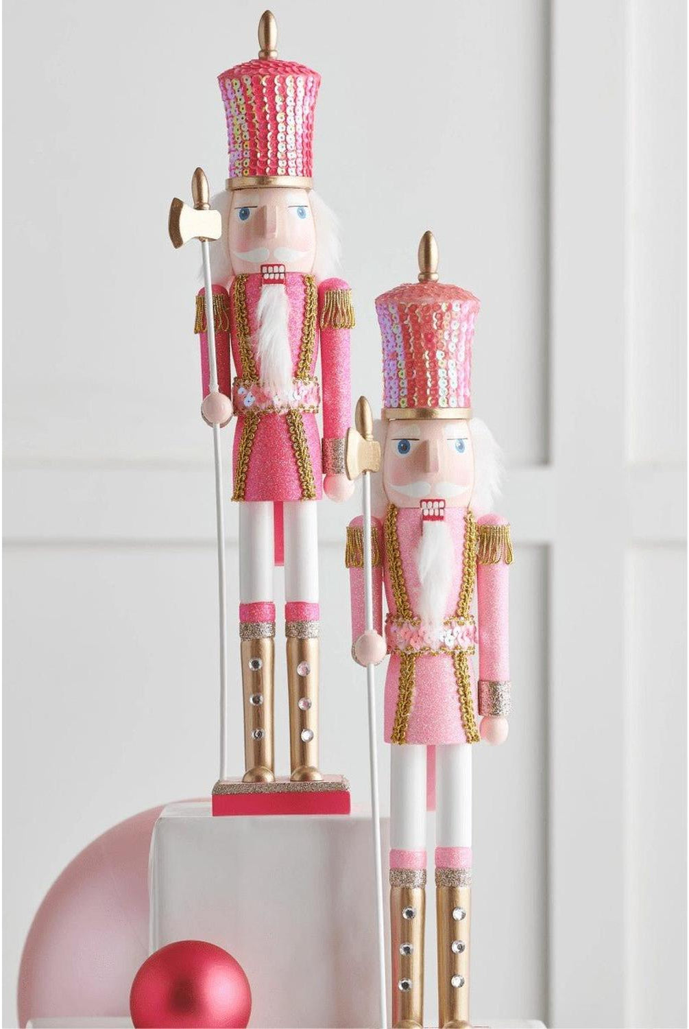 18.5" Glittered Pink Nutcracker