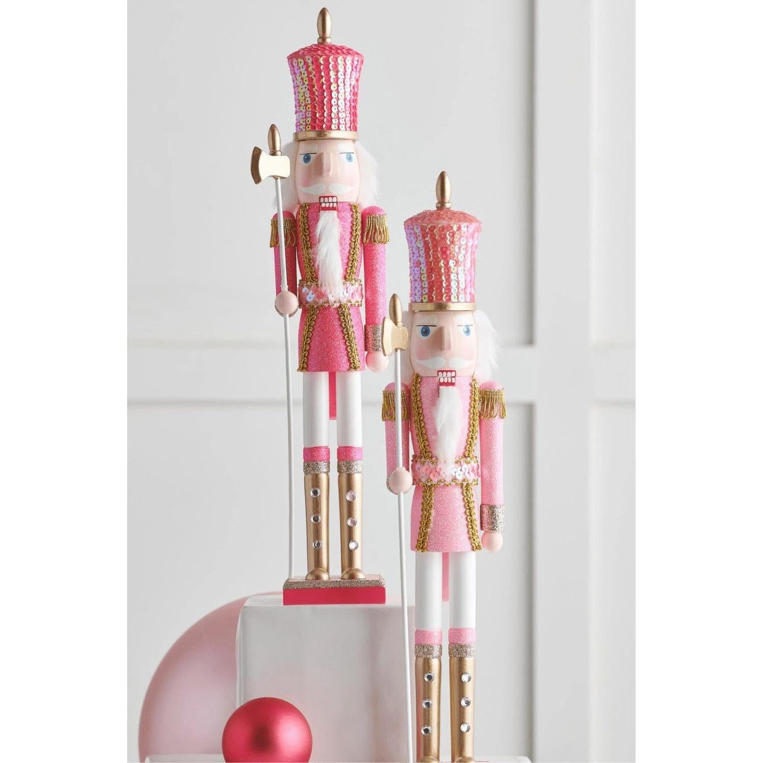 18.5" Glittered Pink Nutcracker