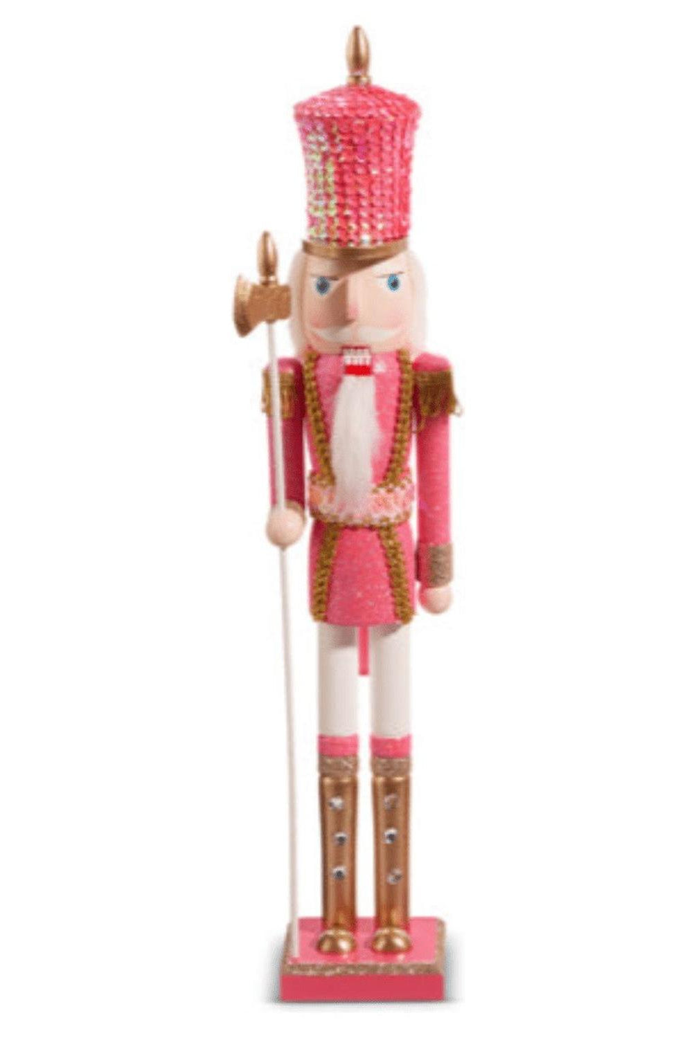 18.5" Glittered Pink Nutcracker