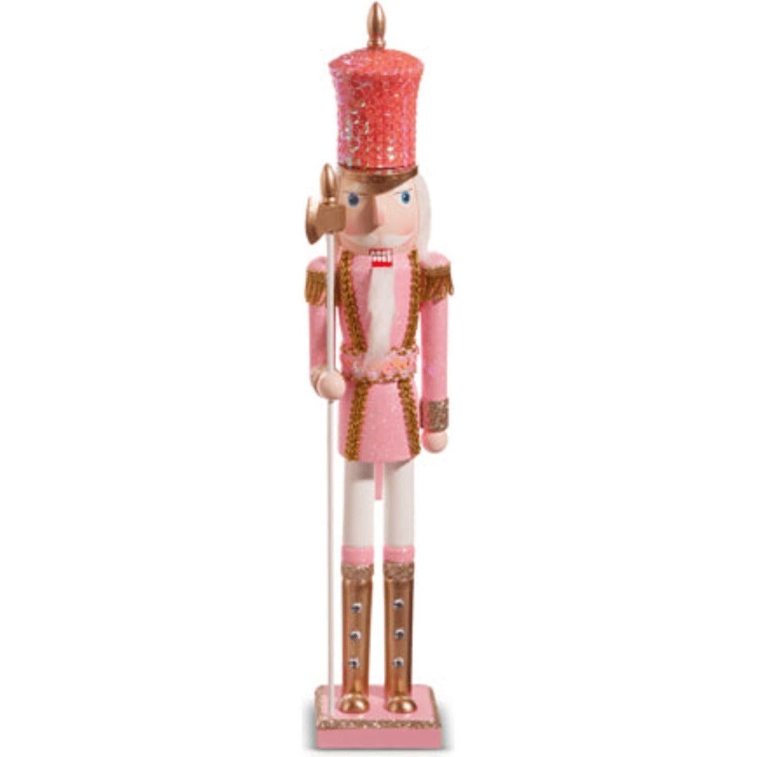 18.5" Glittered Pink Nutcracker
