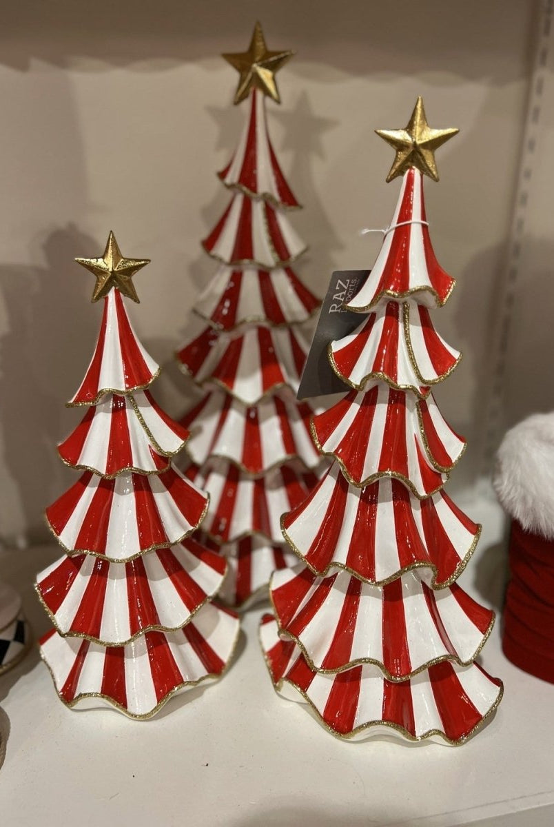 Shop For 18.5in Red Striped Ruffle Tree