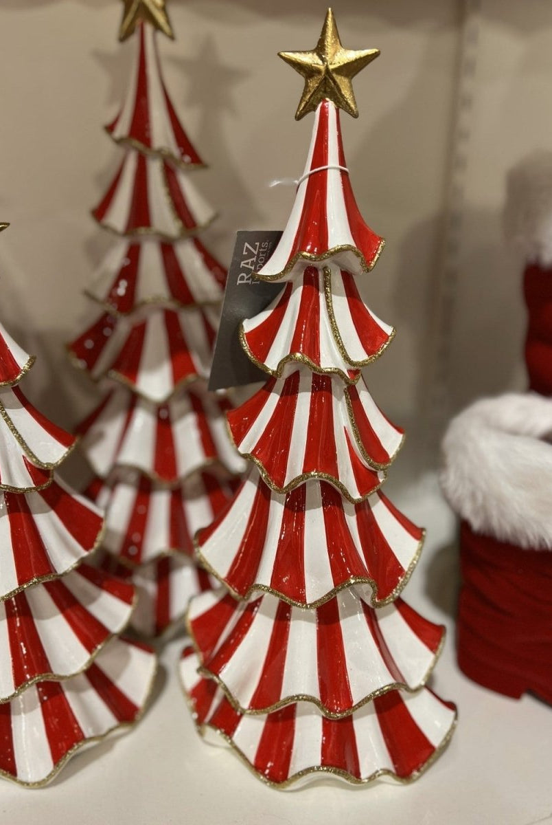 Shop For 18.5in Red Striped Ruffle Tree