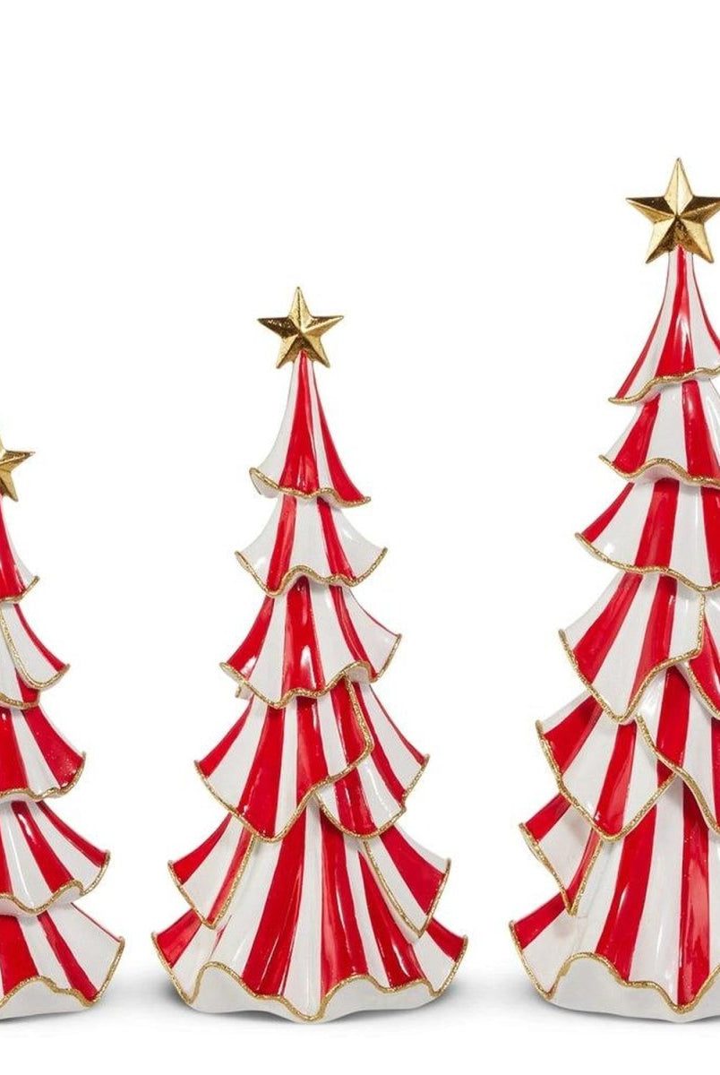 Shop For 18.5in Red Striped Ruffle Tree