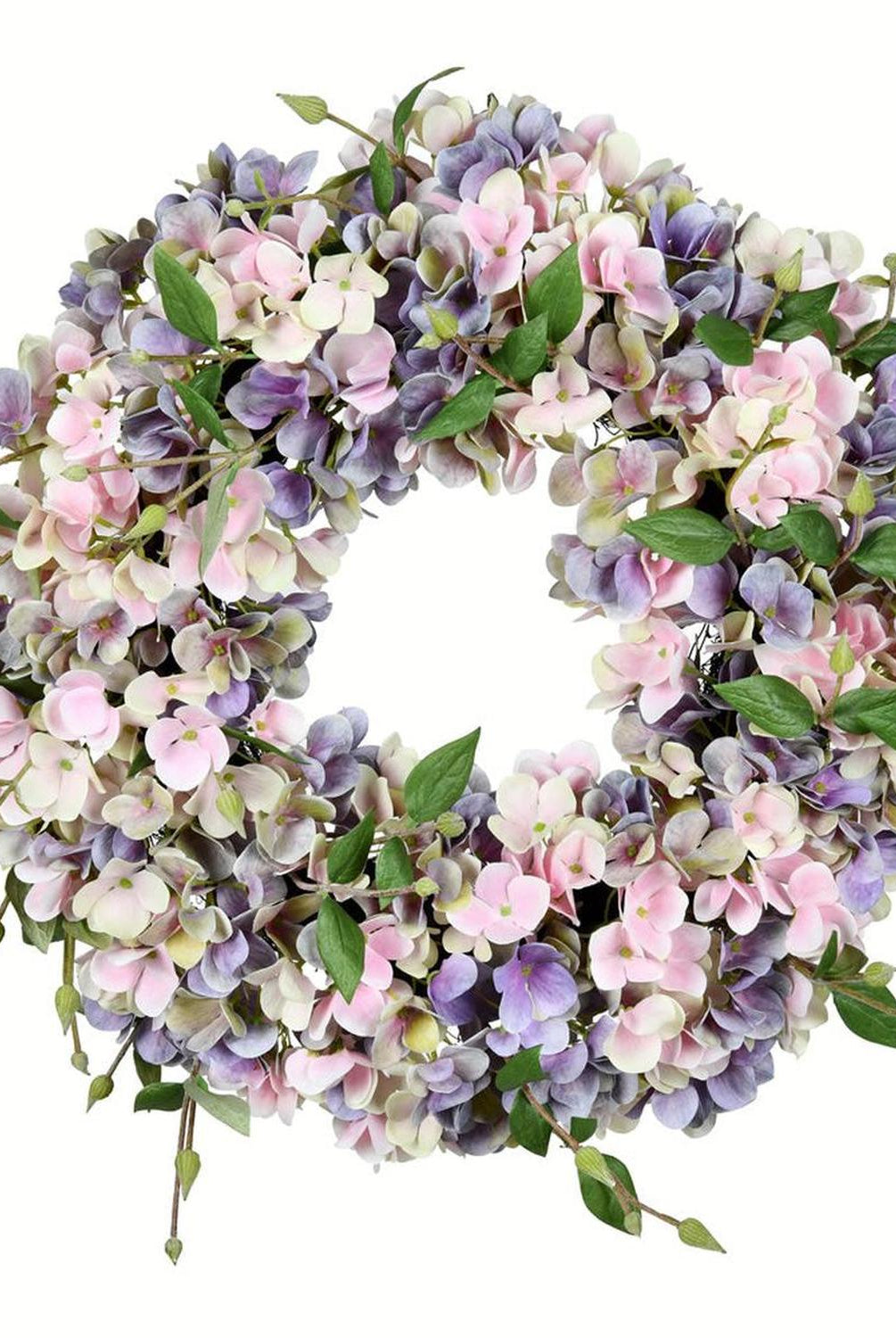 18in Artificial Blue Pink Hydrangea Wreath