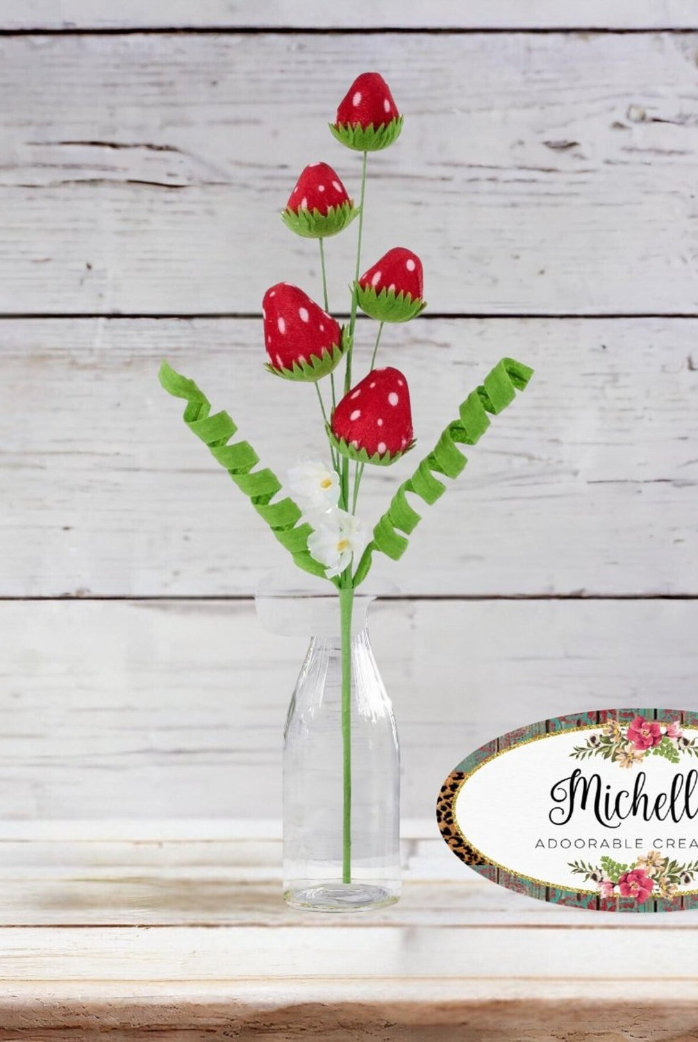 Shop For 18in Velvet and Felt Strawberry Pick