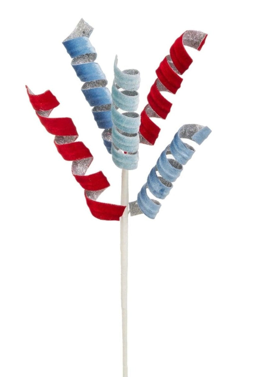 Shop For 18in Velvet Swirl Stem: Red & Blue