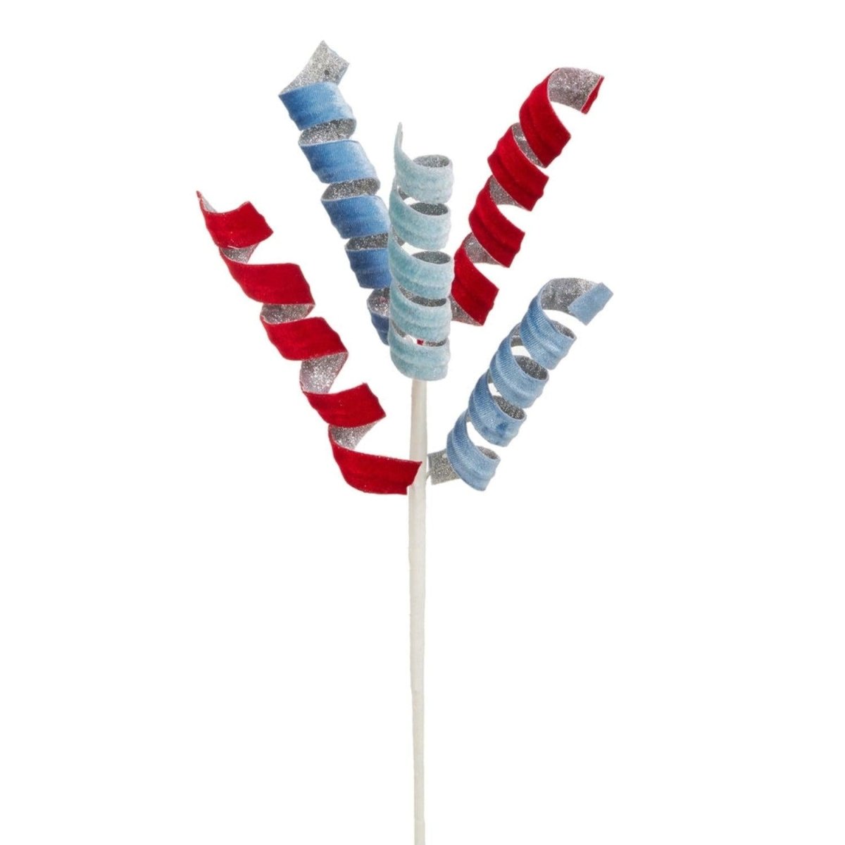 Shop For 18in Velvet Swirl Stem: Red & Blue