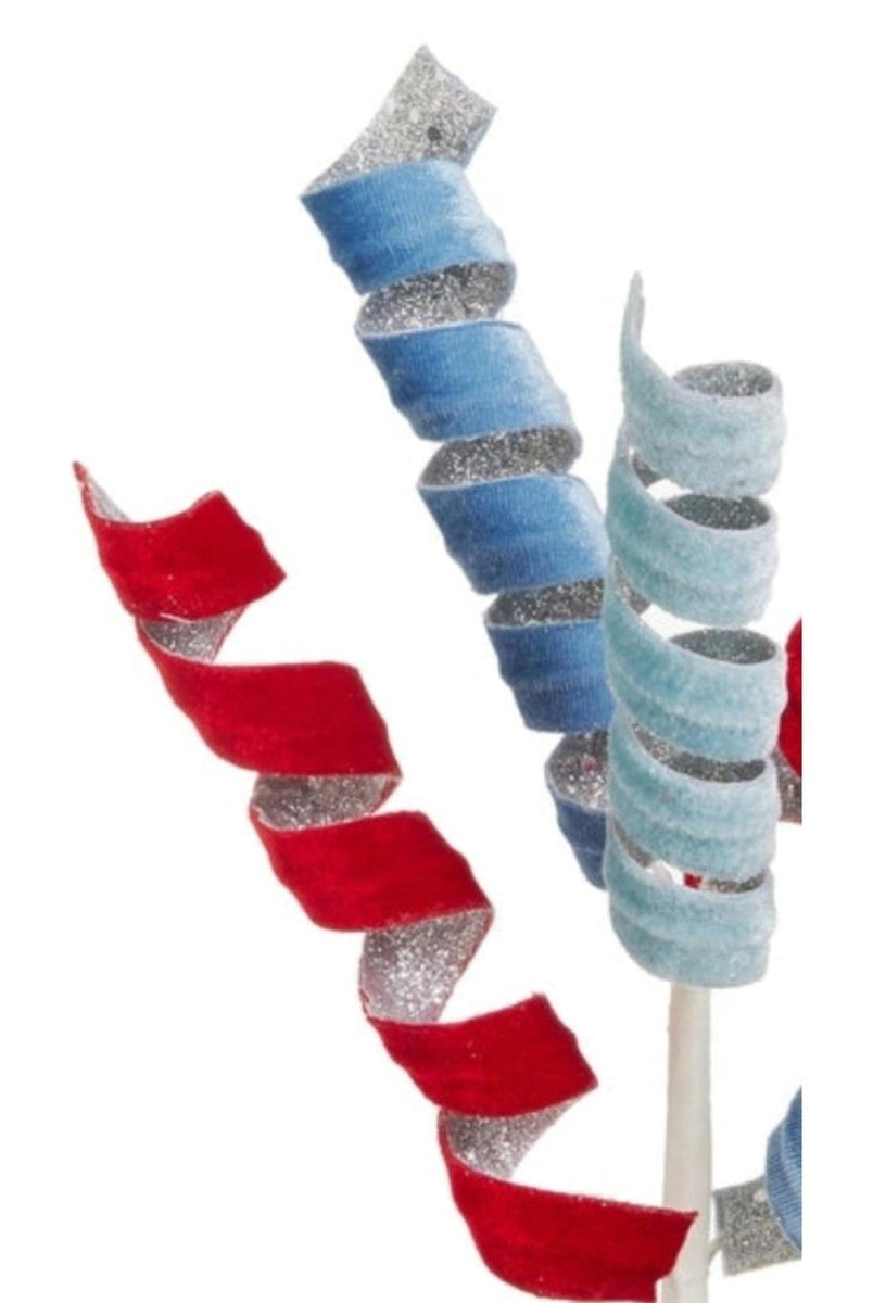 Shop For 18in Velvet Swirl Stem: Red & Blue