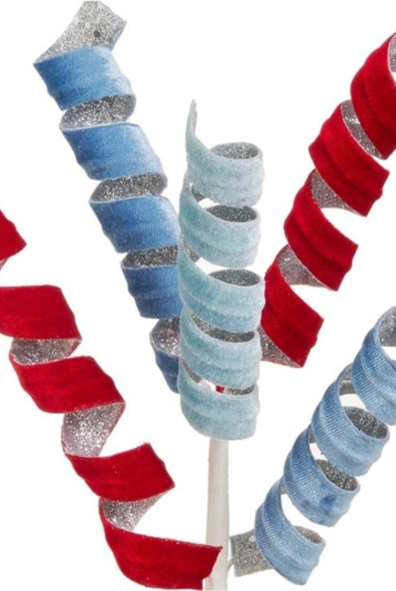 Shop For 18in Velvet Swirl Stem: Red & Blue