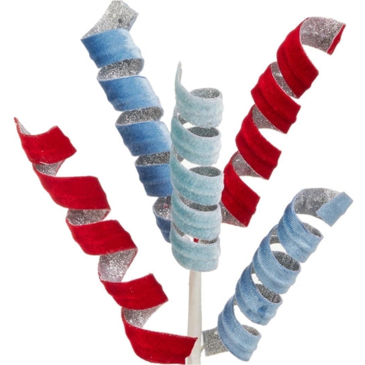 Shop For 18in Velvet Swirl Stem: Red & Blue