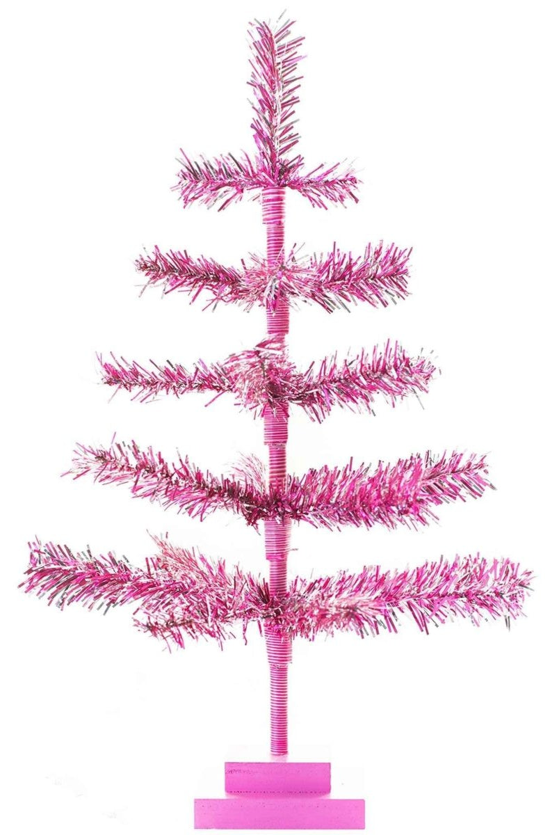 Shop For 18in Vintage Pink & Silver Tinsel Christmas Tree