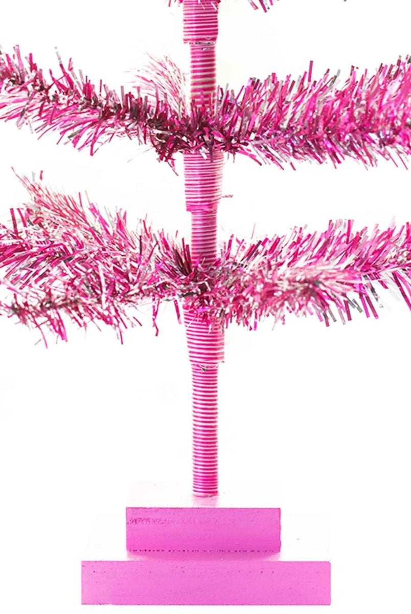 Shop For 18in Vintage Pink & Silver Tinsel Christmas Tree