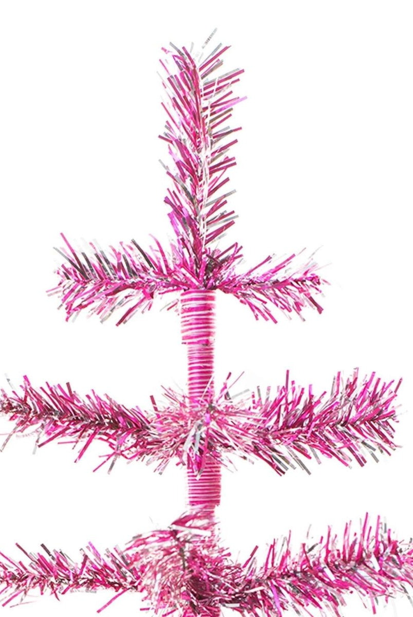 Shop For 18in Vintage Pink & Silver Tinsel Christmas Tree