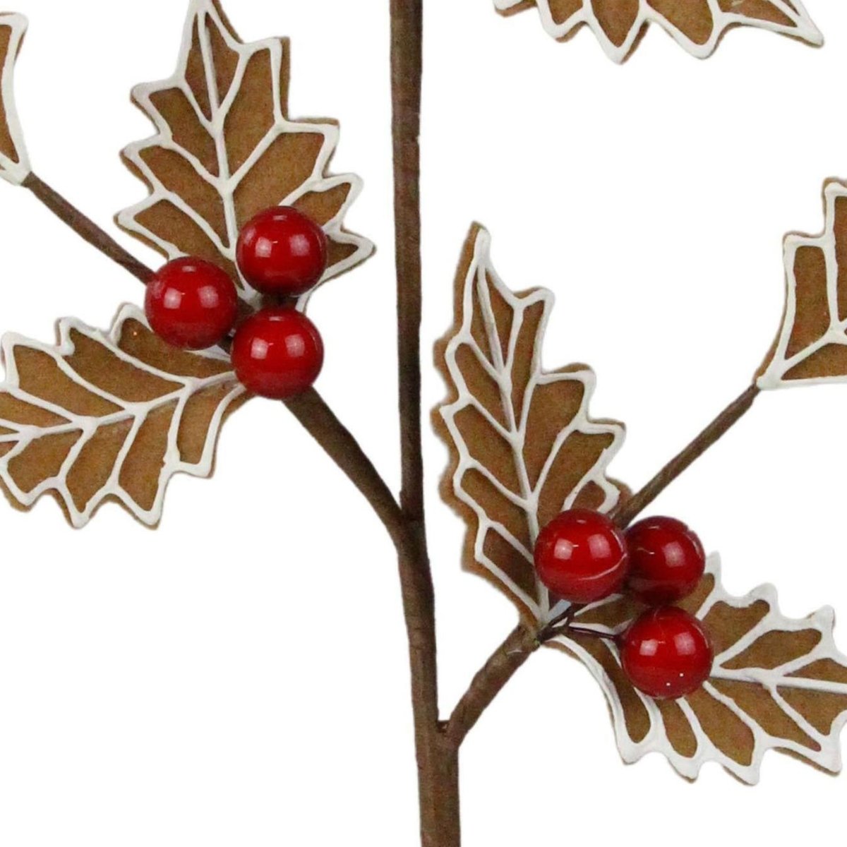 Shop For 19" Gingerbread Holly Leaf Spray
