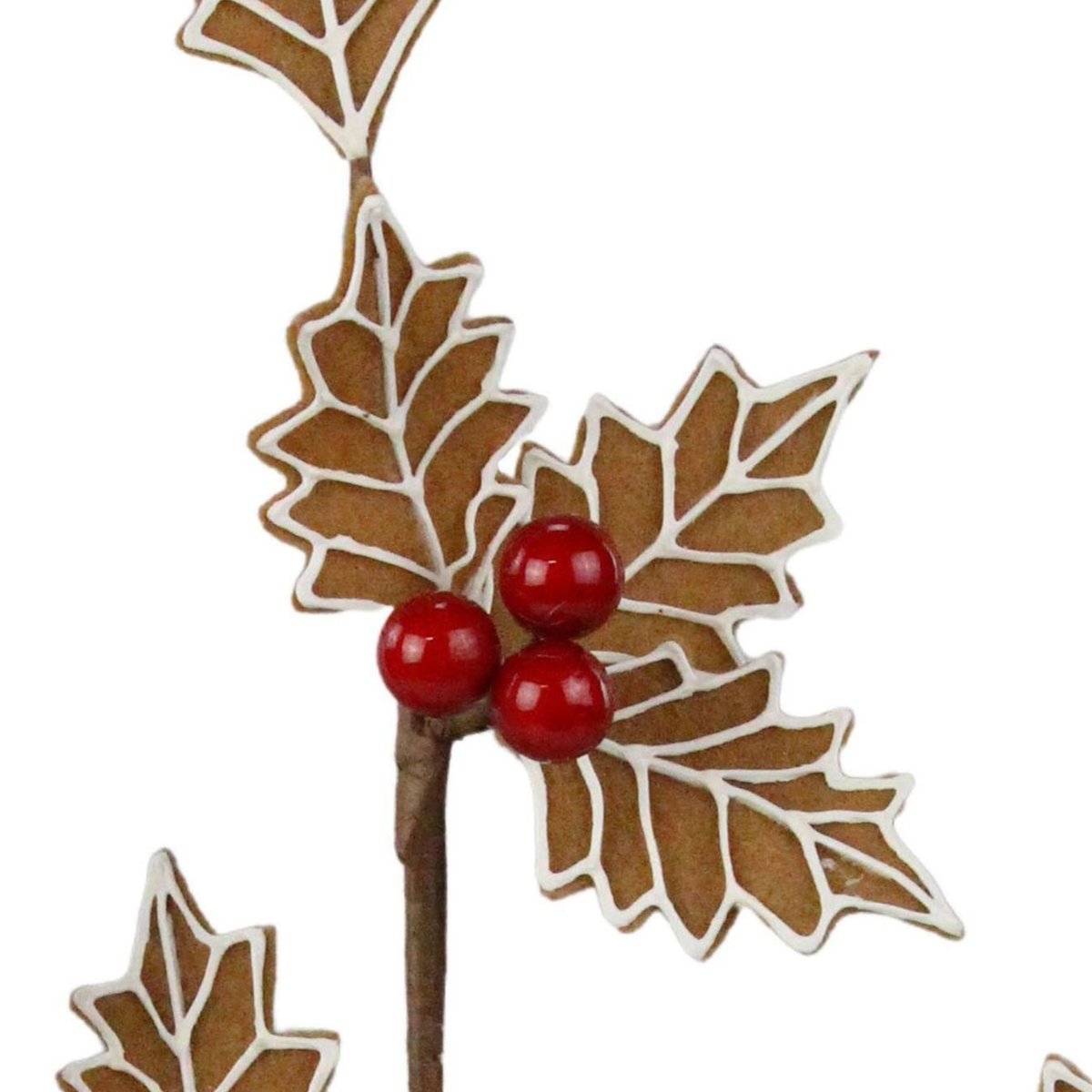 Shop For 19" Gingerbread Holly Leaf Spray