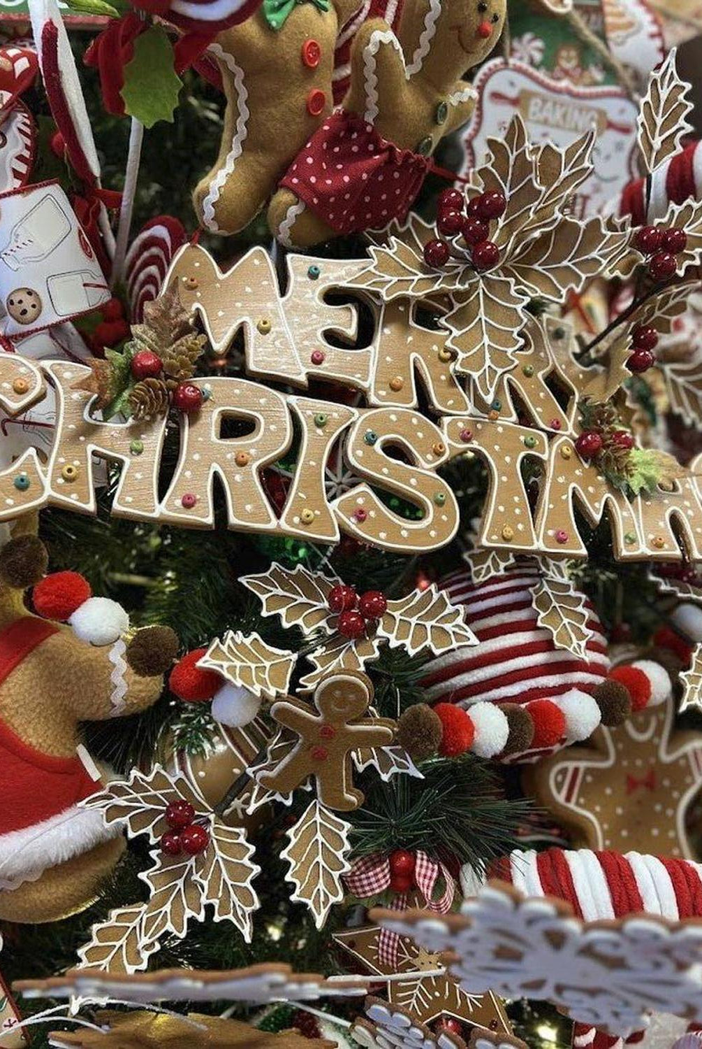 19" Gingerbread Merry Christmas Banner