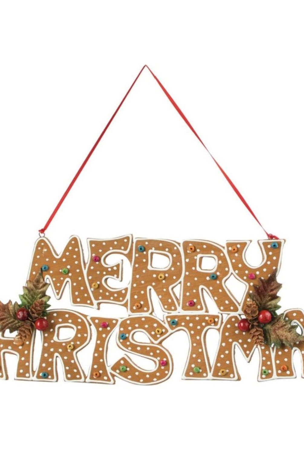 19" Gingerbread Merry Christmas Banner