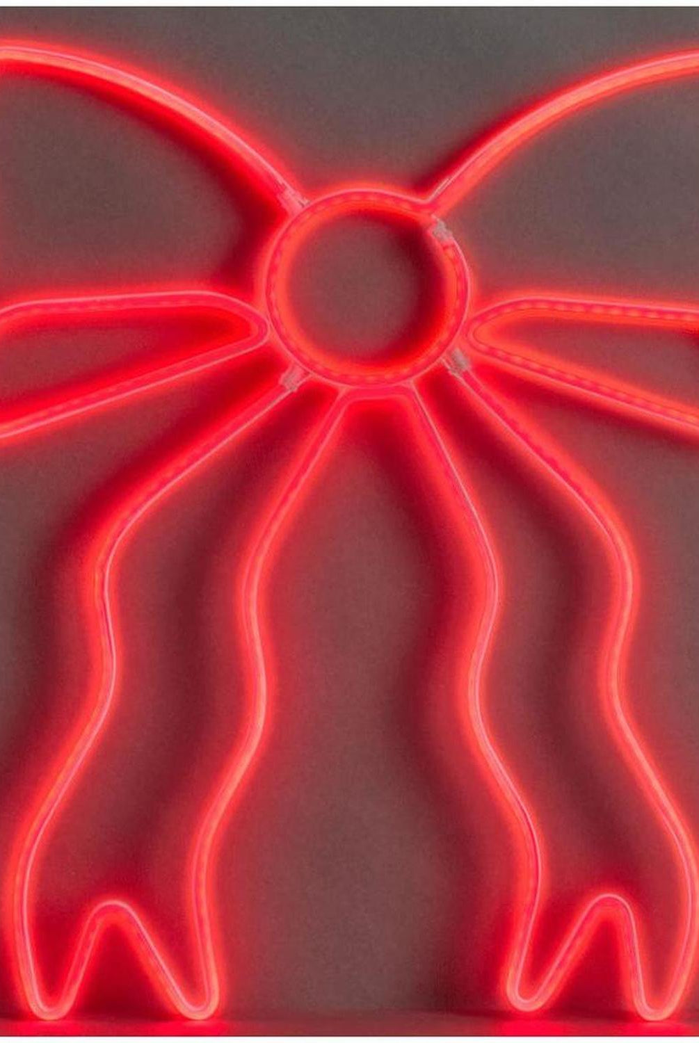 19" Lighted Neon Bow Christmas Window Silhouette