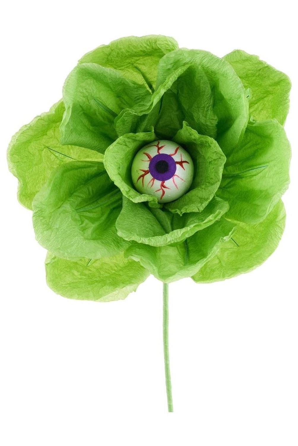 19" Paper Rose Eyeball Stem: Green