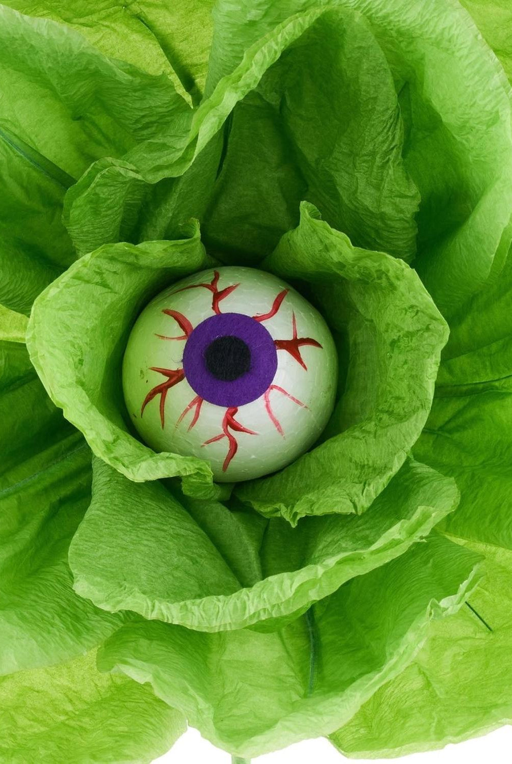 19" Paper Rose Eyeball Stem: Green