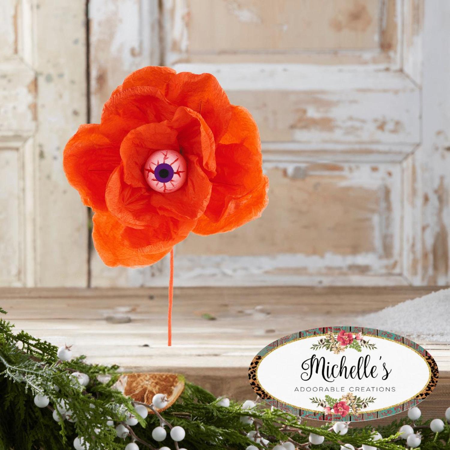 Shop For 19" Paper Rose Eyeball Stem: Orange