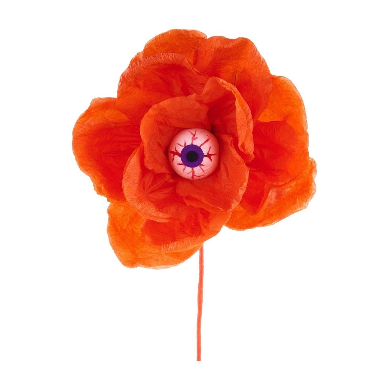 Shop For 19" Paper Rose Eyeball Stem: Orange